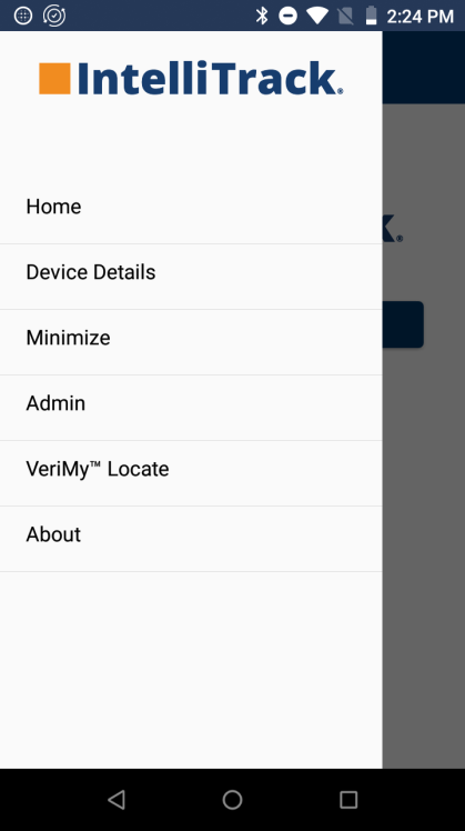 VeriMy menu with the VeriMy Locate option