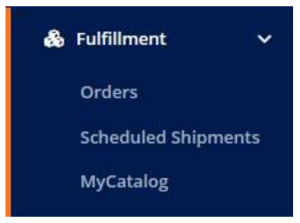 Fulfillment menu with the MyCatalog option
